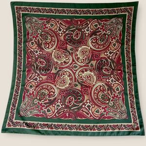 Vintage Scarf Paisley Square 31" Chiffon Kerchief Bandana Wrap Made in Italy